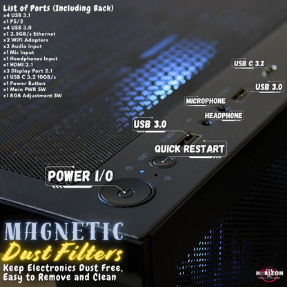 The Horizon Autherium Dragon RGB I9 RTX Gaming PC || 64GB RAM || 5TB High Speed Storage || Core I9 Upto 5.4Ghz || RTX 5070 OC || Windows 11 PRO || 360MM AIO || 2.4GB/s WiFi 6E, VR and Gaming Ready